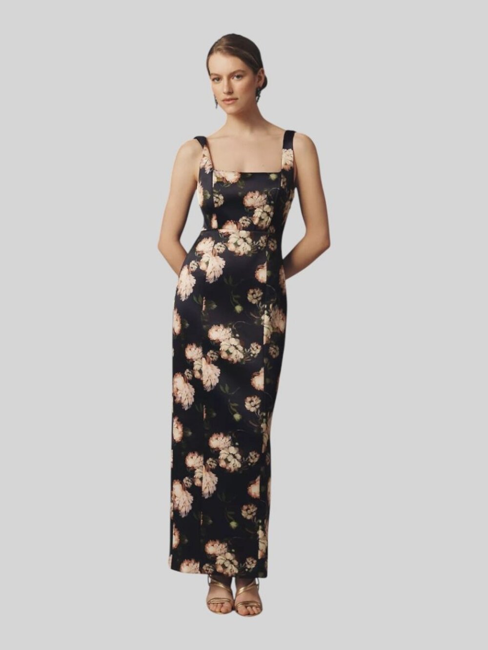 NWT BHLDN GABBY SLEEVELESS SQUARE-NECK CORSET MAXI DRESS  SIZE M